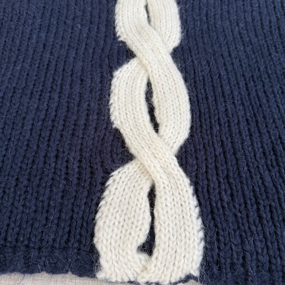 L.L. Bean Oversized Chunky Cable Knit Sweater mohair‎ wool blend Women's Large - Picture 6 of 9